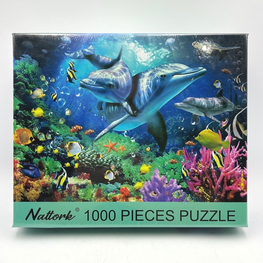 Nattork 1000 Pieces Puzzle Underwater Dolphins Fish New Factory Sealed